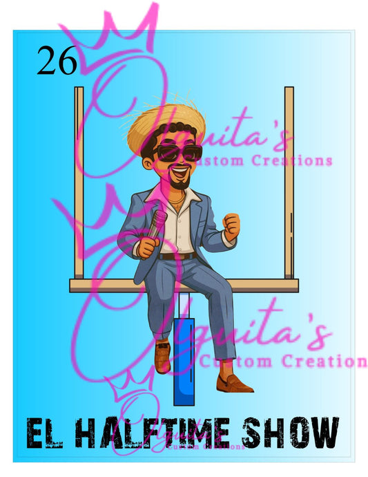 Bad Bunny png, Bad Bunny halftime, Bad Bunny Loteria Cards