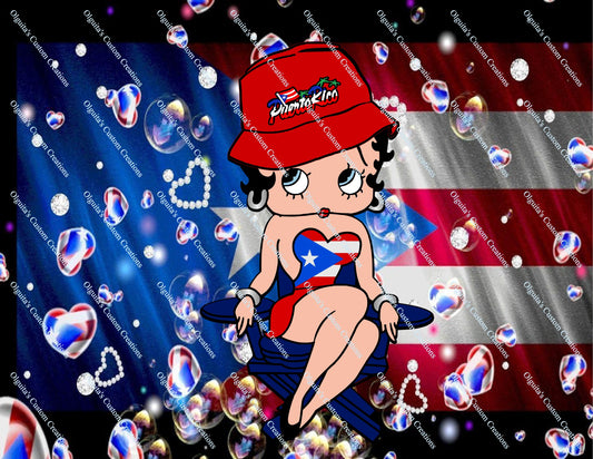 Boricua Betty Boop Clipart, Puerto Rican Betty Boop, Betty Boop, Puerto Rican Flag, Puerto Rican Betty Boop cartoon