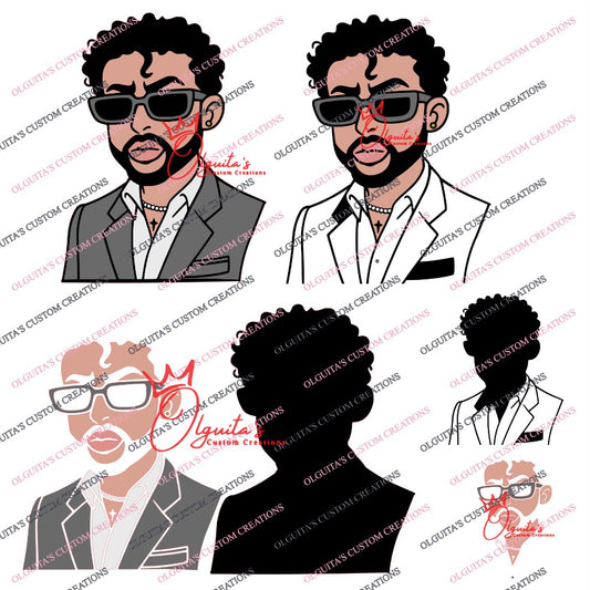 BAD BUNNY SVG, BENITO SVG, CONEJO MALO SVG, BAD BUNNY PNG, BAD BUNNY LAYERED
